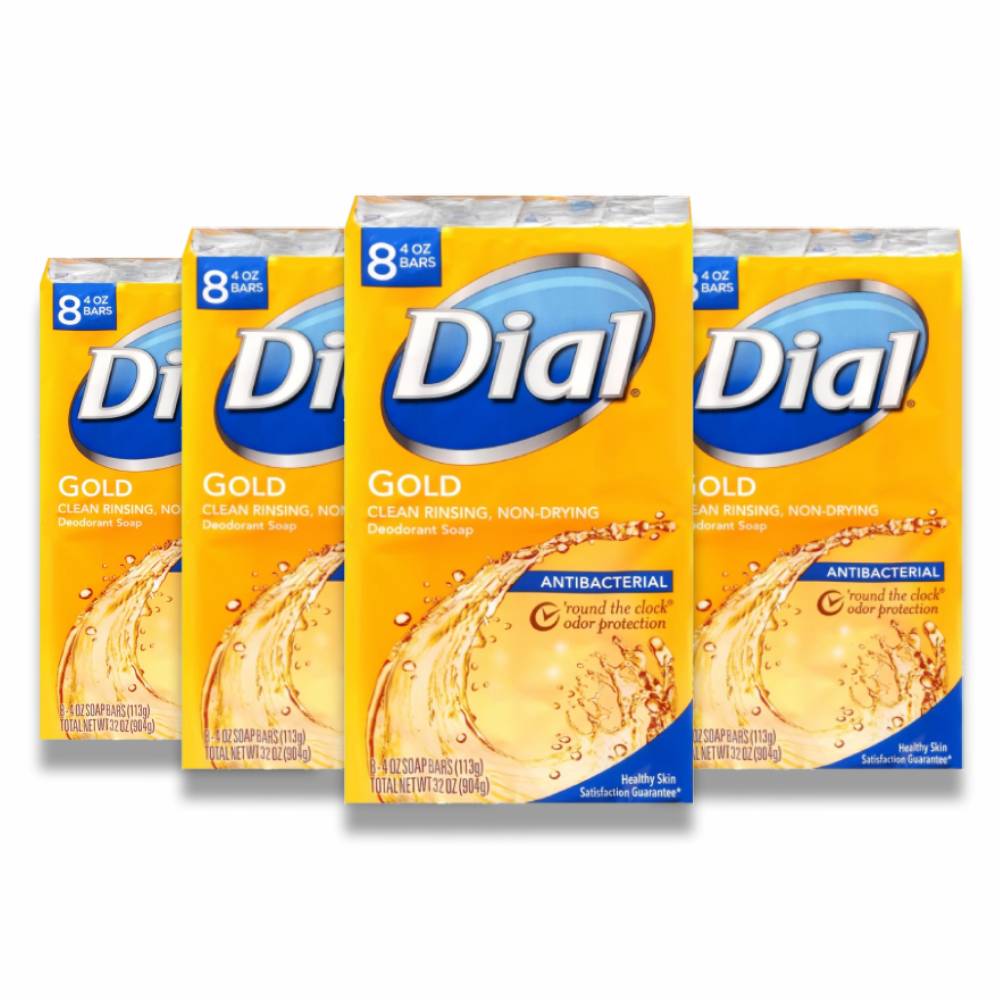 Dial - Antibacterial Bar Soap, Gold, 8 Ct - 4 Oz -  4 Pack