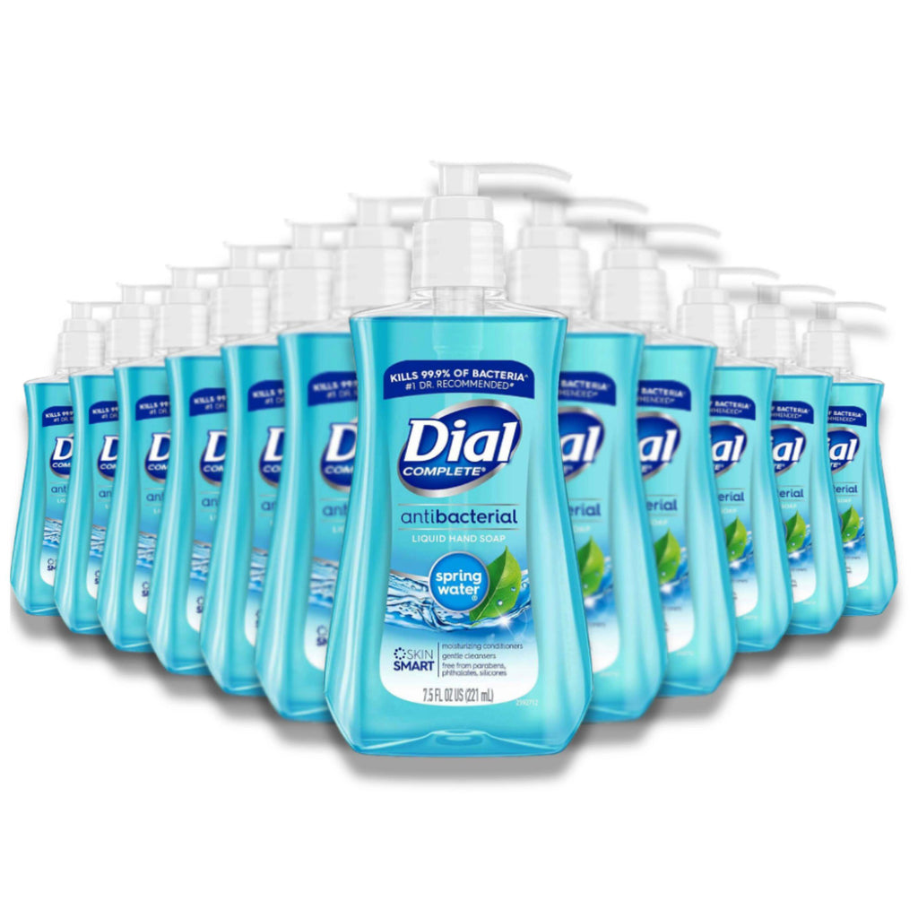 Dial Antibacterial Hand Soap - Spring Water, 7.5 oz - 12 Pack Contarmarket