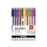 Zebra Pen Doodler'z Gel Stick Pen Set assorted  colors 10 ct - 12 Pack