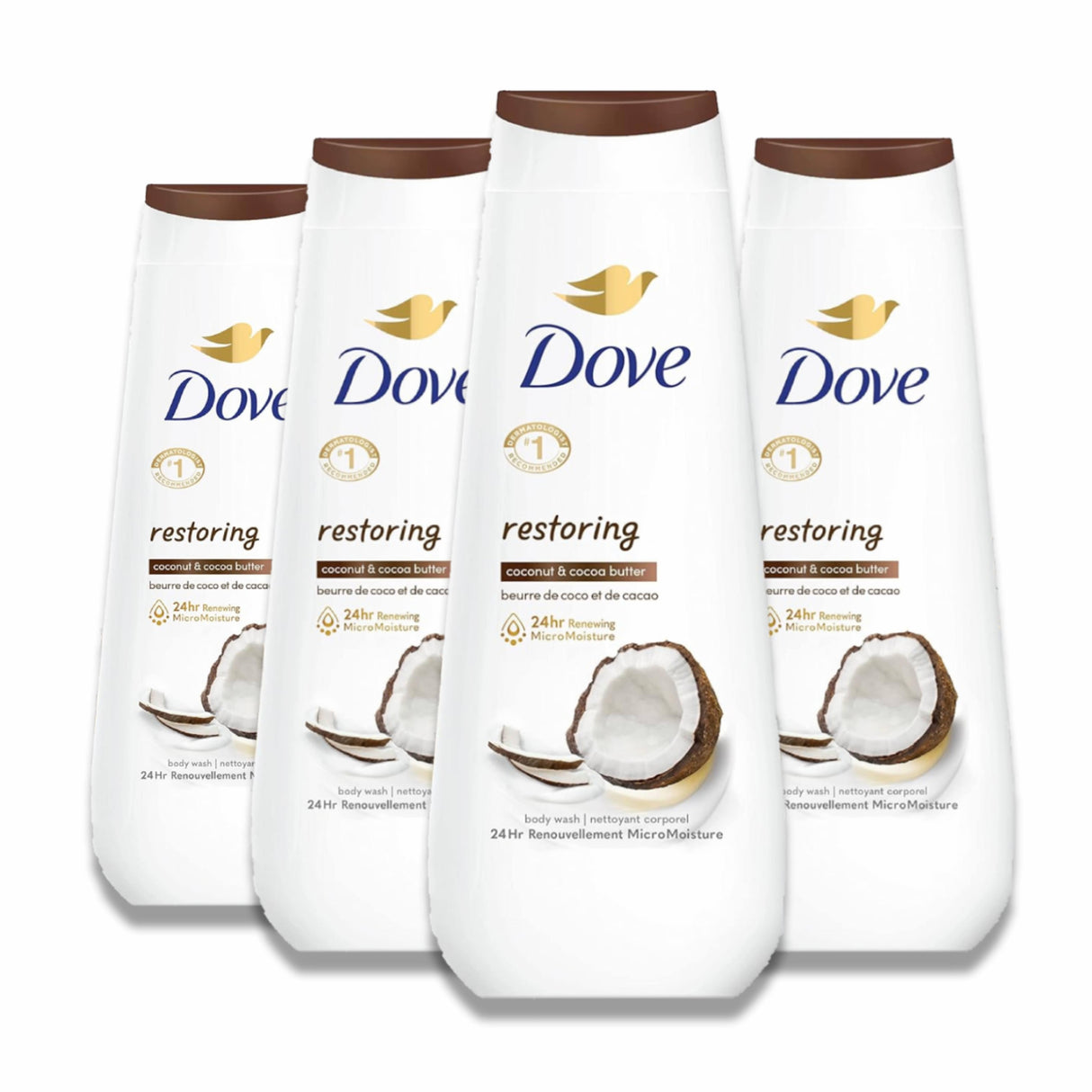 Dove - Body Wash Restoring Coconut Butter & Cocoa Butter - 20 Oz - 4 Pack