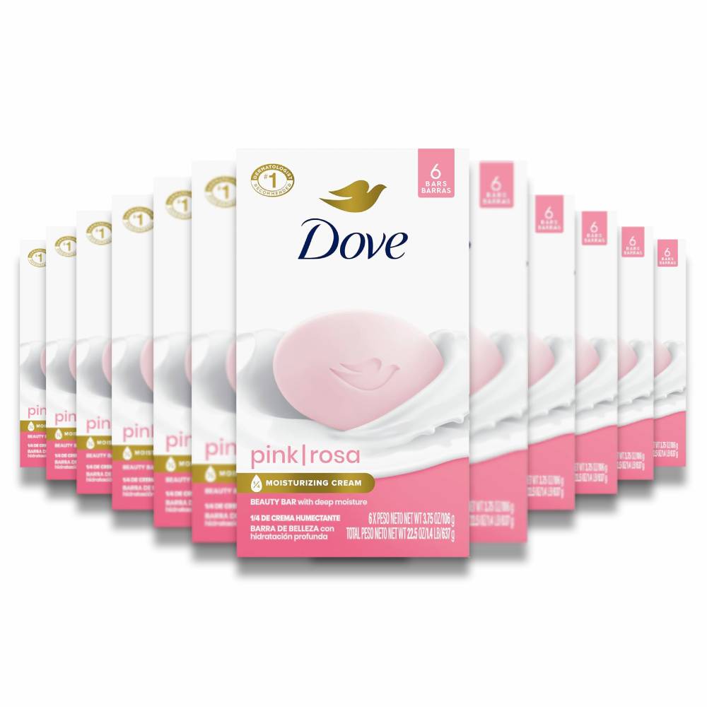 Dove - Beauty Bar Gentle Skin Cleanser Pink - 3.75 OZ  6 Ct - 12 Pack (72 ct)