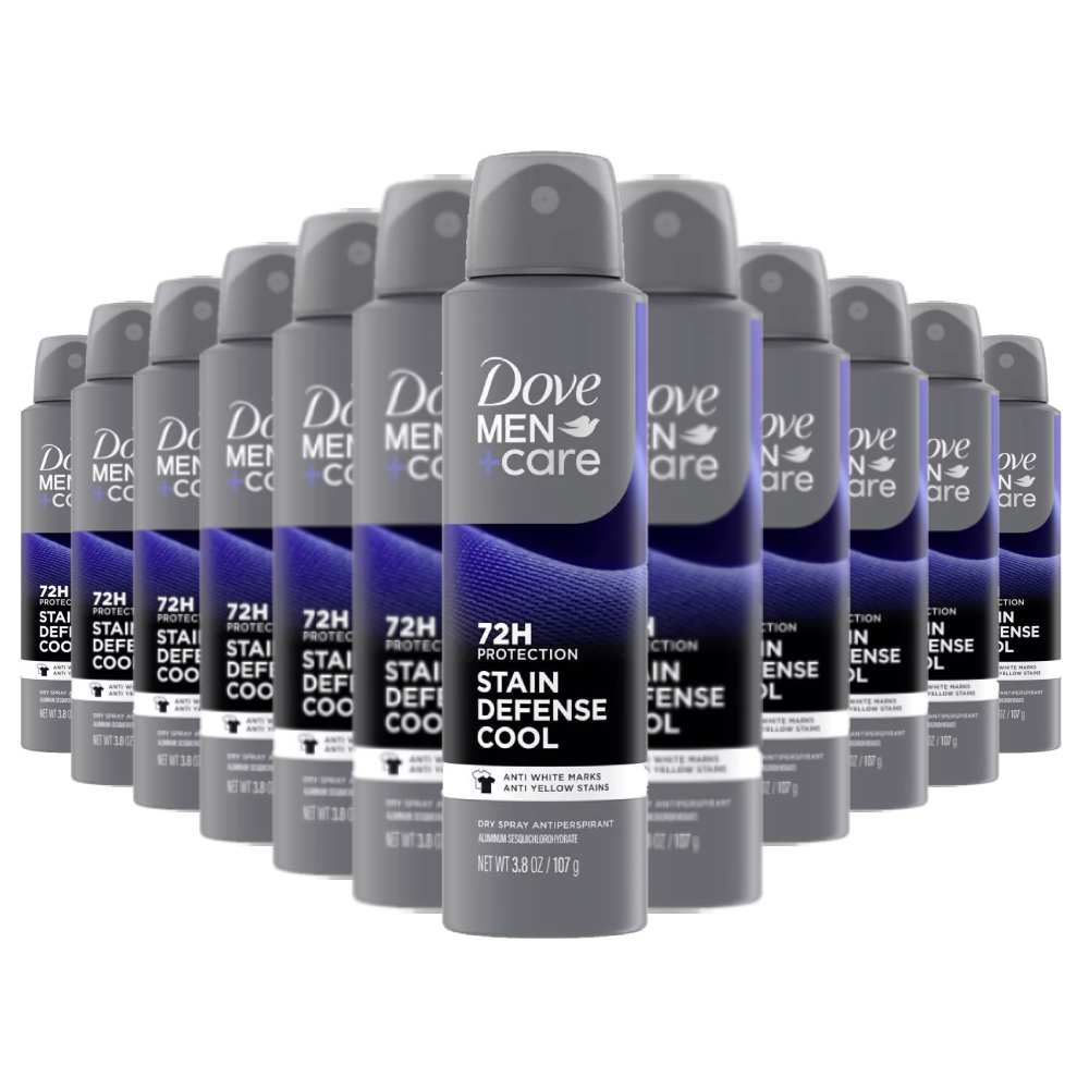 Dove -  Men+Care 72-Hour Stain Defense Dry Spray Antiperspirant & Deodorant Cool - 3.8 Oz - 12 Pack