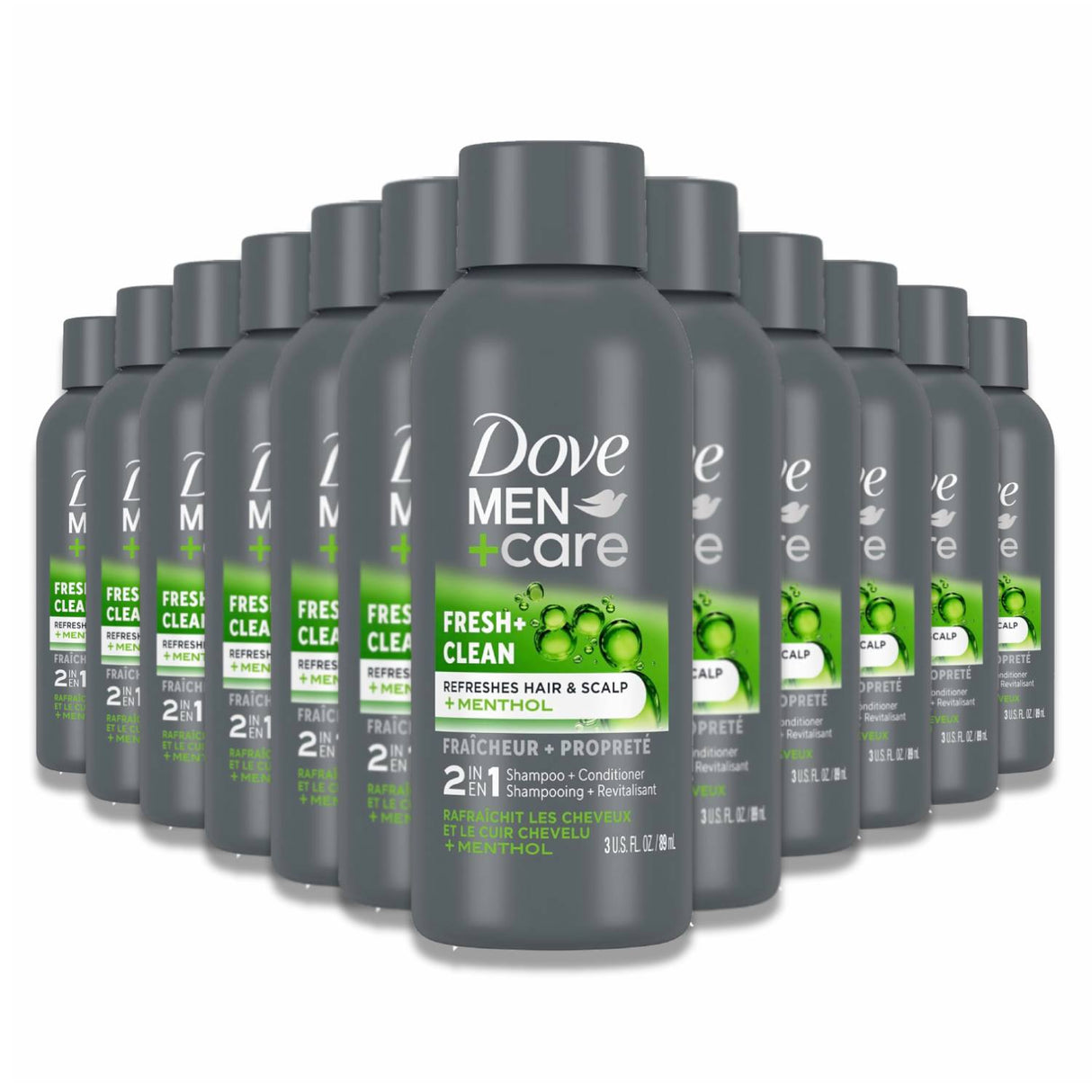 Dove Men Care - Fresh and Clean 2-in-1 Shampoo + Conditioner - 3 Oz - 12 Pack