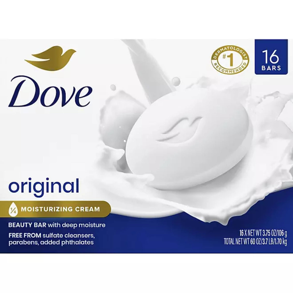 Dove - Beauty Bar Soap, Original White - 3.75 Oz - 16 Ct