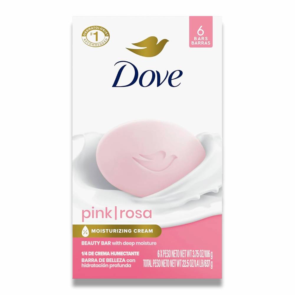 Dove - Beauty Bar Gentle Skin Cleanser Pink - 3.75 OZ  6 Ct - 12 Pack (72 ct)