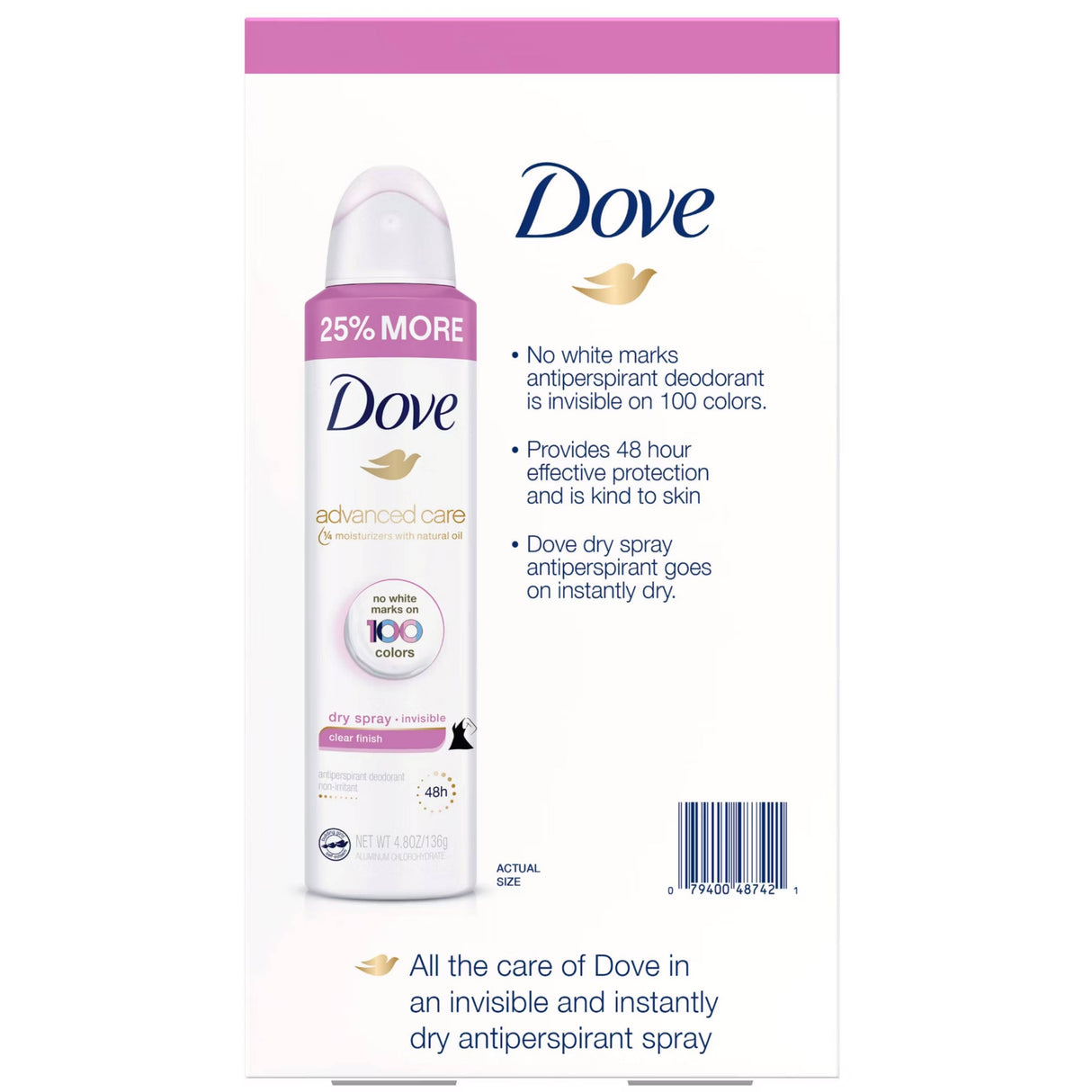 Dove - Clear Finish Antiperspirant Spray - 3 Ct Each