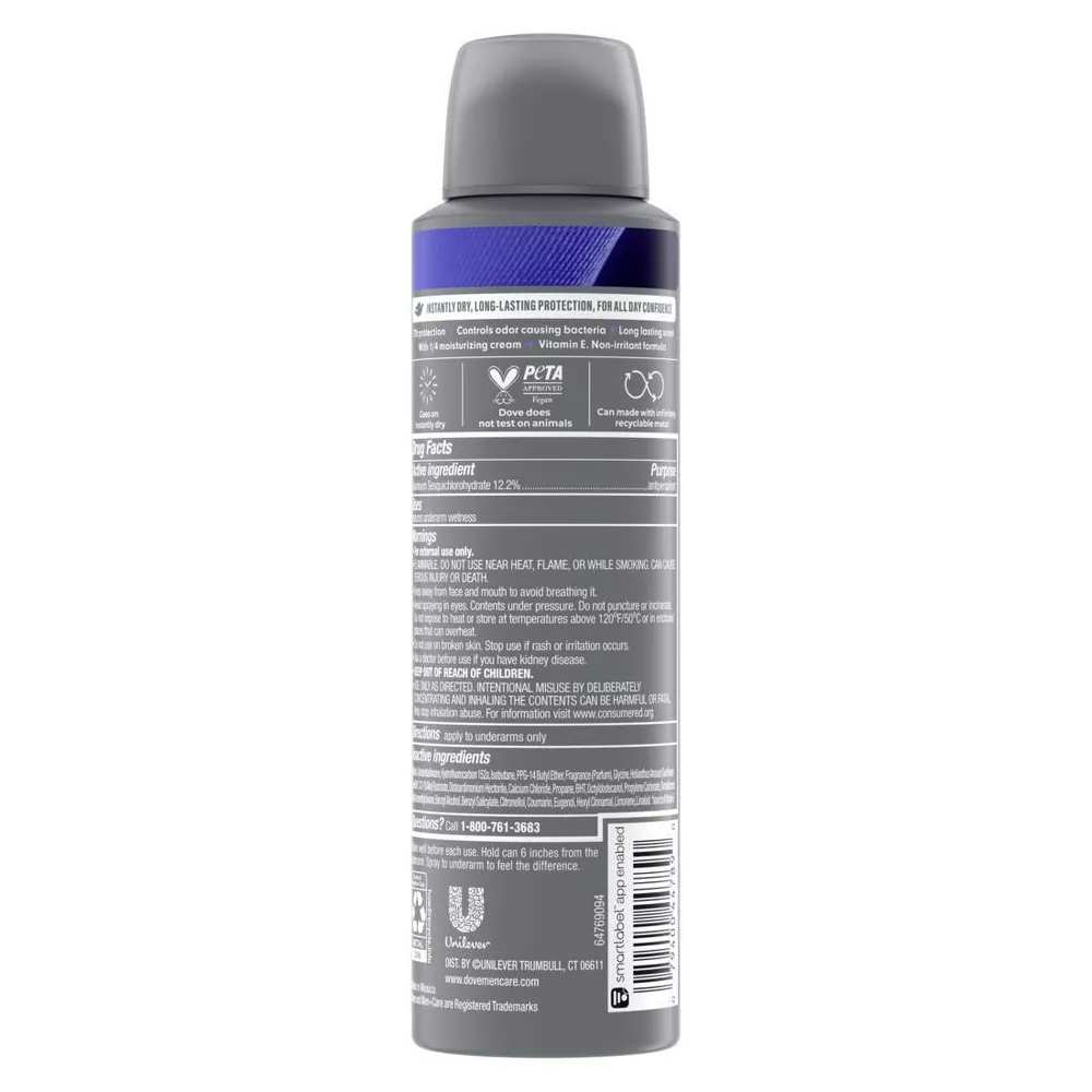 Dove -  Men+Care 72-Hour Stain Defense Dry Spray Antiperspirant & Deodorant Cool - 3.8 Oz - 12 Pack