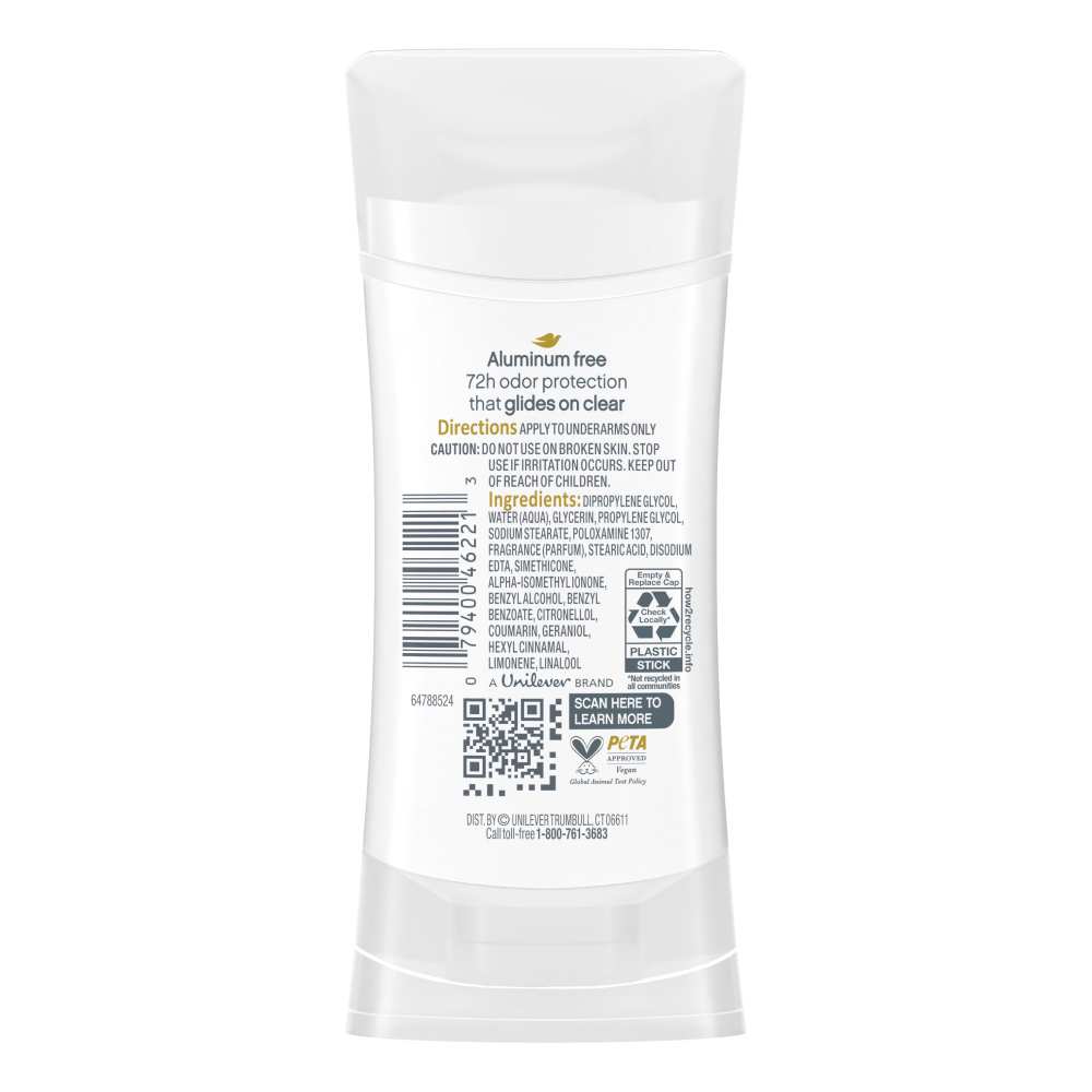 Dove - Beauty Cucumber & Green Tea Solid Deodorant Stick, Aluminum-Free - 2.6 Oz - 12 Pack