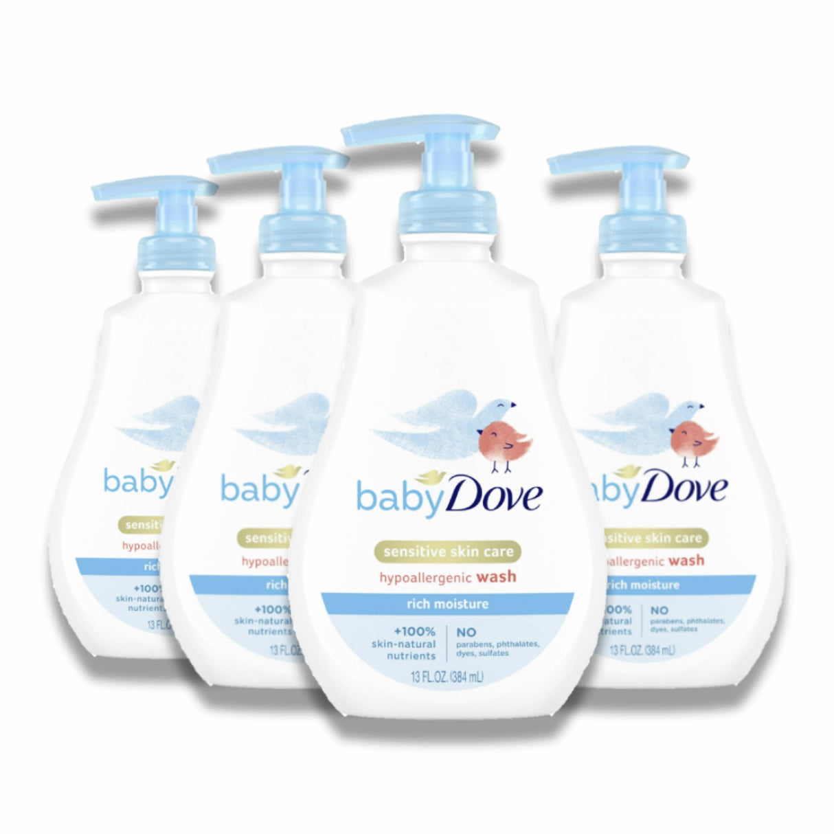 Baby Dove - Rich Moisture Hypoallergnic Wash Newborn Sensitive Skin - 13 fl Oz - 4 Pack