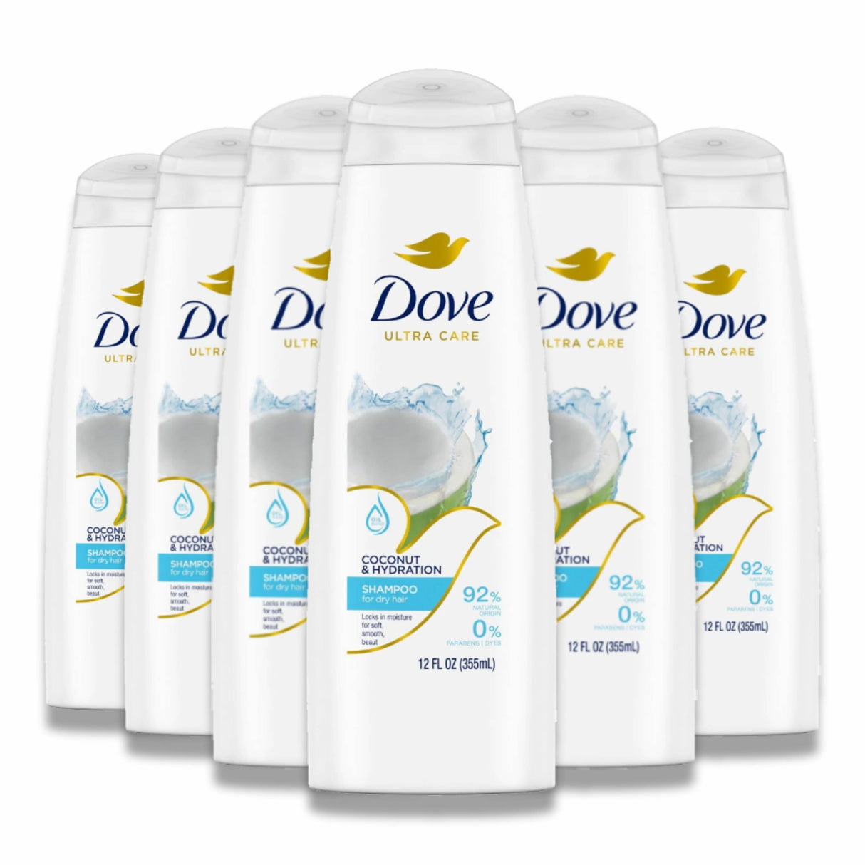 Dove - Moisturizing Shampoo for Dry Hair, Frizz Control - 12 Oz - 6 Pack