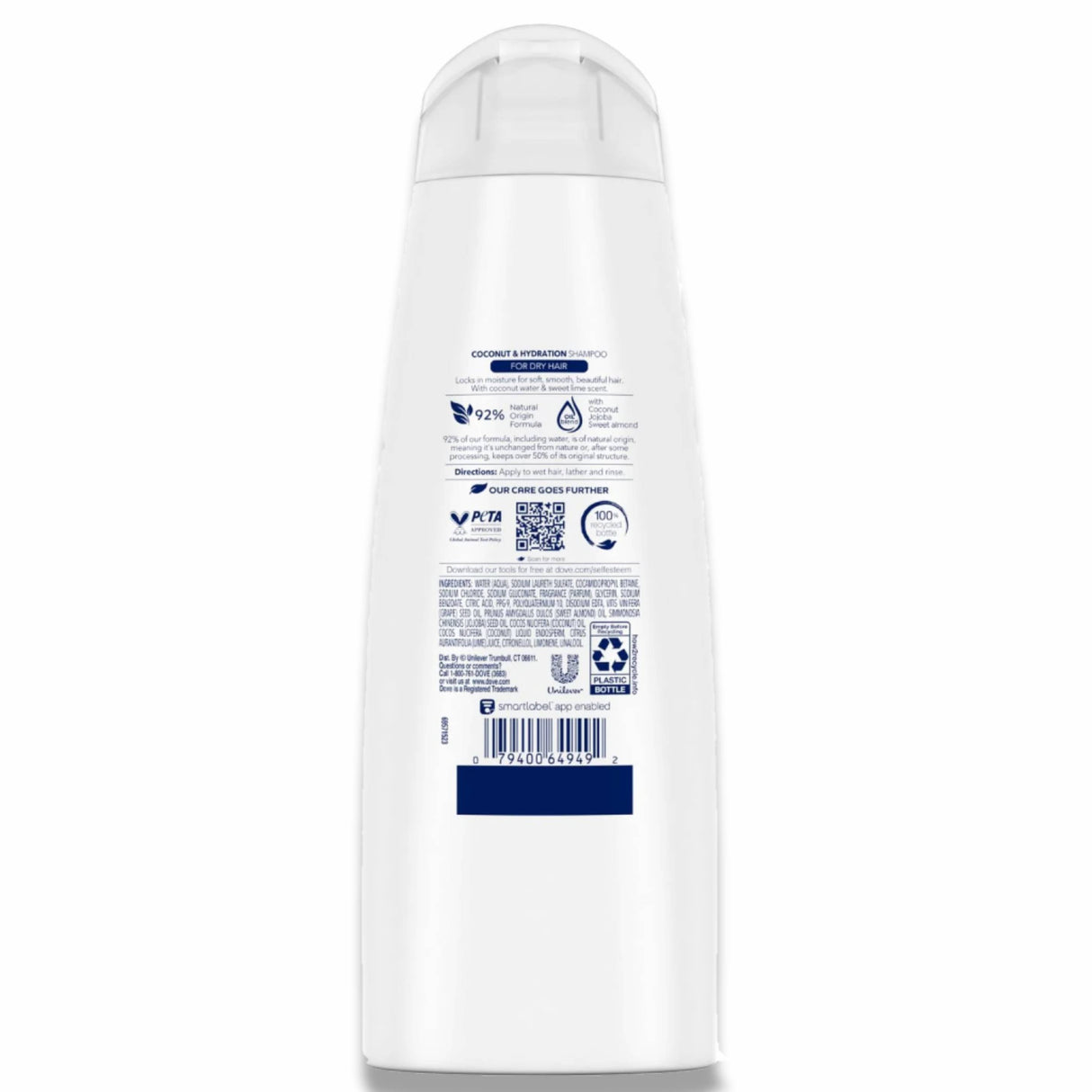 Dove - Moisturizing Shampoo for Dry Hair, Frizz Control - 12 Oz - 6 Pack