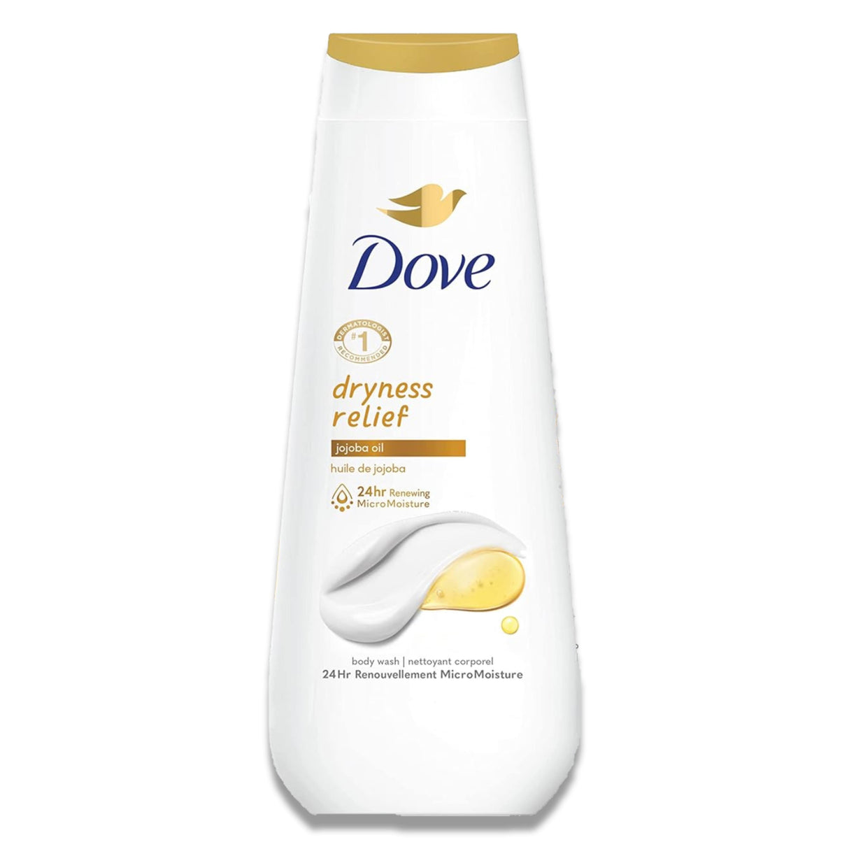 Dove - Body Wash Dryness Relief, Gentle Skin Cleanser, Jojoba Oil - 20 Oz - 4 Pack