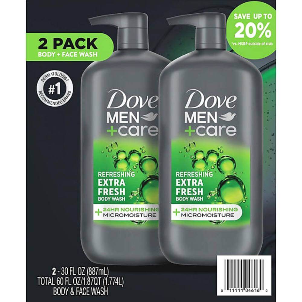 Dove Men+Care Body and Face Wash, Extra Fresh - 30 Oz - 2 Pack Contarmarket