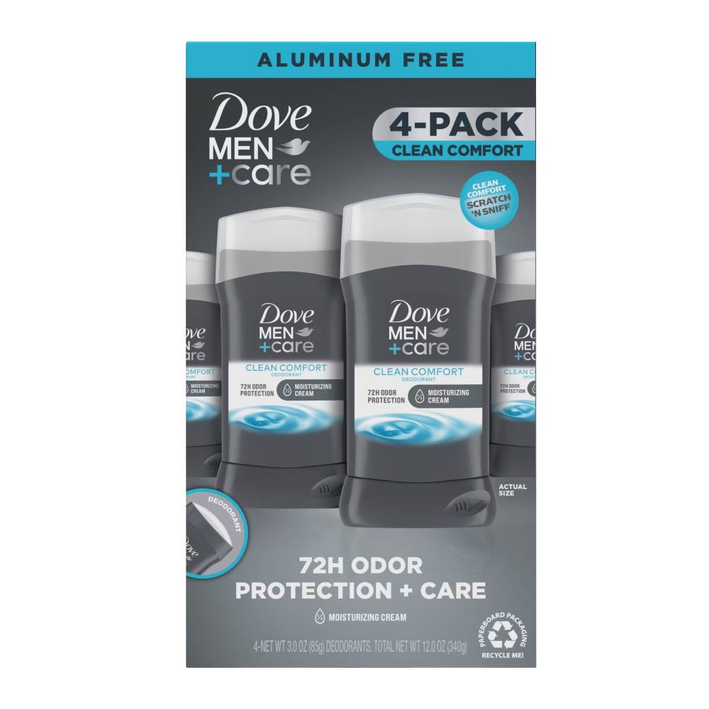 Dove - Men+Care Clean Comfort Aluminum-Free Deodorant - 3 Oz - 4 Pack