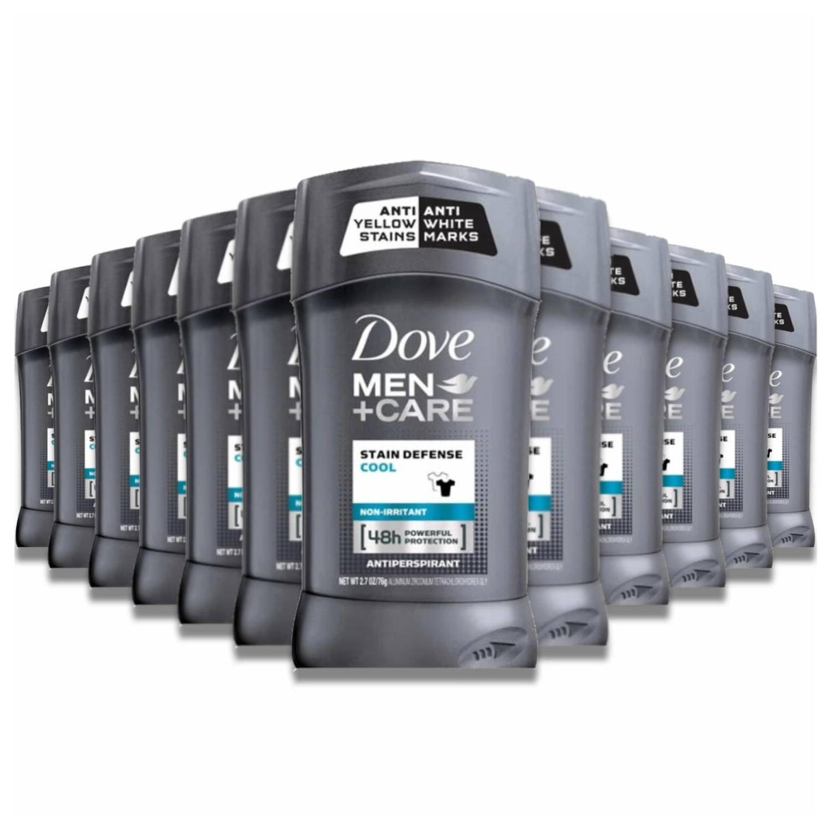 Dove - Men + Care, Stain Defense, 48H Antiperspirant, Cool - 2.7 Oz - 12 Pack