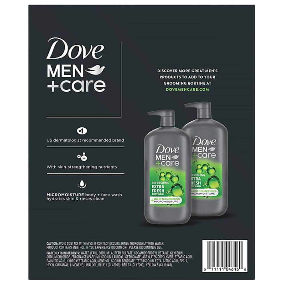 Dove Men+Care Body and Face Wash, Extra Fresh - 30 Oz - 2 Pack Contarmarket