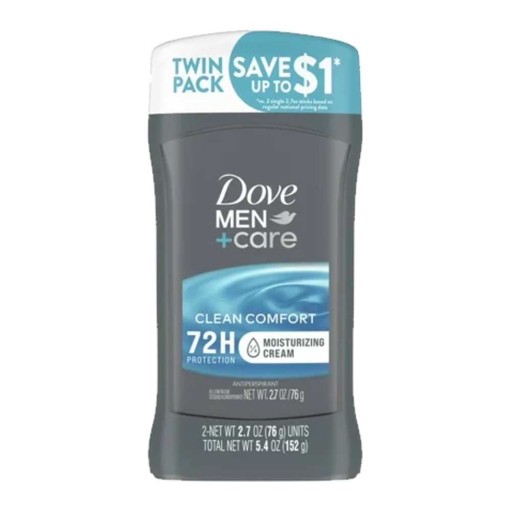 Dove - Men+Care Long Lasting Antiperspirant Deodorant Stick for Men, Clean Comfort, Twin Pack - 2.7 Oz - 6 Pack