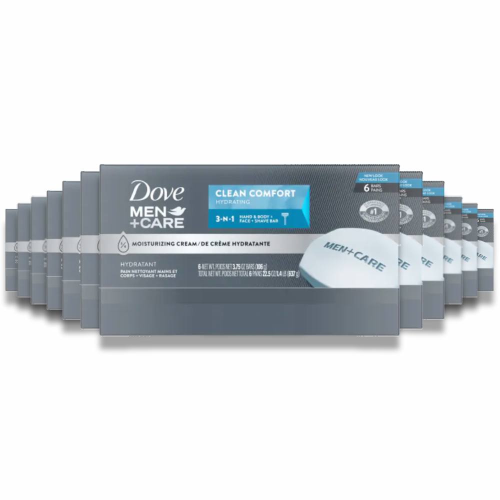 Dove Men+Care Clean Comfort Bar Soap - 12 Pack Contarmarket