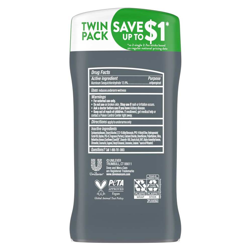 Dove - Men+Care Extra Fresh Antiperspirant, Twin Pack - 5.4 Oz - 12 Pack