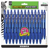 Zebra - Z-Grip Retractable Ballpoint Pen, Blue and Medium - 24 ct