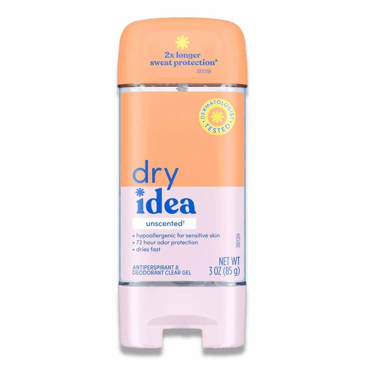 Dry Idea - Anti-Perspirant and Deodorant, Unscented, Hypo-Allergenic - 3 Oz- 12 Pack