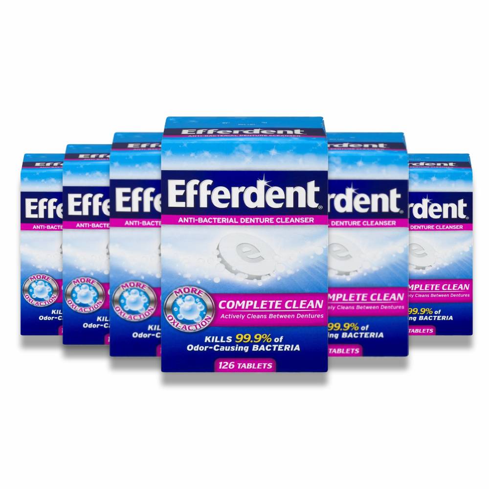 Efferdent - Retainer & Denture Cleaner Tablets Complete Clean - 126 Ct - 6 Pack