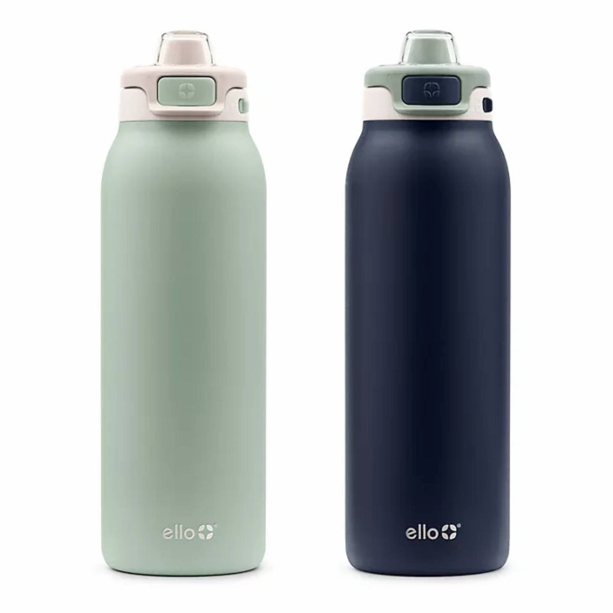 Ello Pop & Fill - Stainless Steel Water Bottle with QuickFill Technology (Assorted Colors) - 32 Oz - 2 Pack