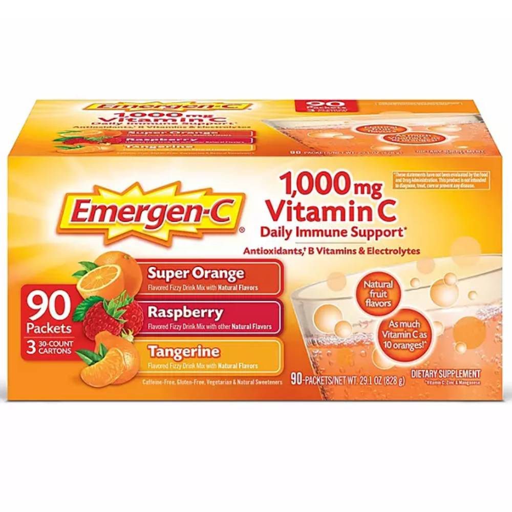 Emergen-C - Vitamin C 1000mg Powder with Antioxidants Fizzy Drink Mix - 90 Ct