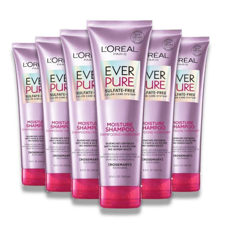 L'Oreal EverPure Moisture Shampoo, Rosemary Oil - 8.5 oz - 6 Pack Contarmarket