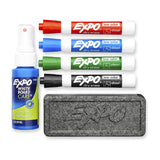 Expo Dry Erase Marker Starter Set with Eraser & Cleaner Multicolored - 12 Pack