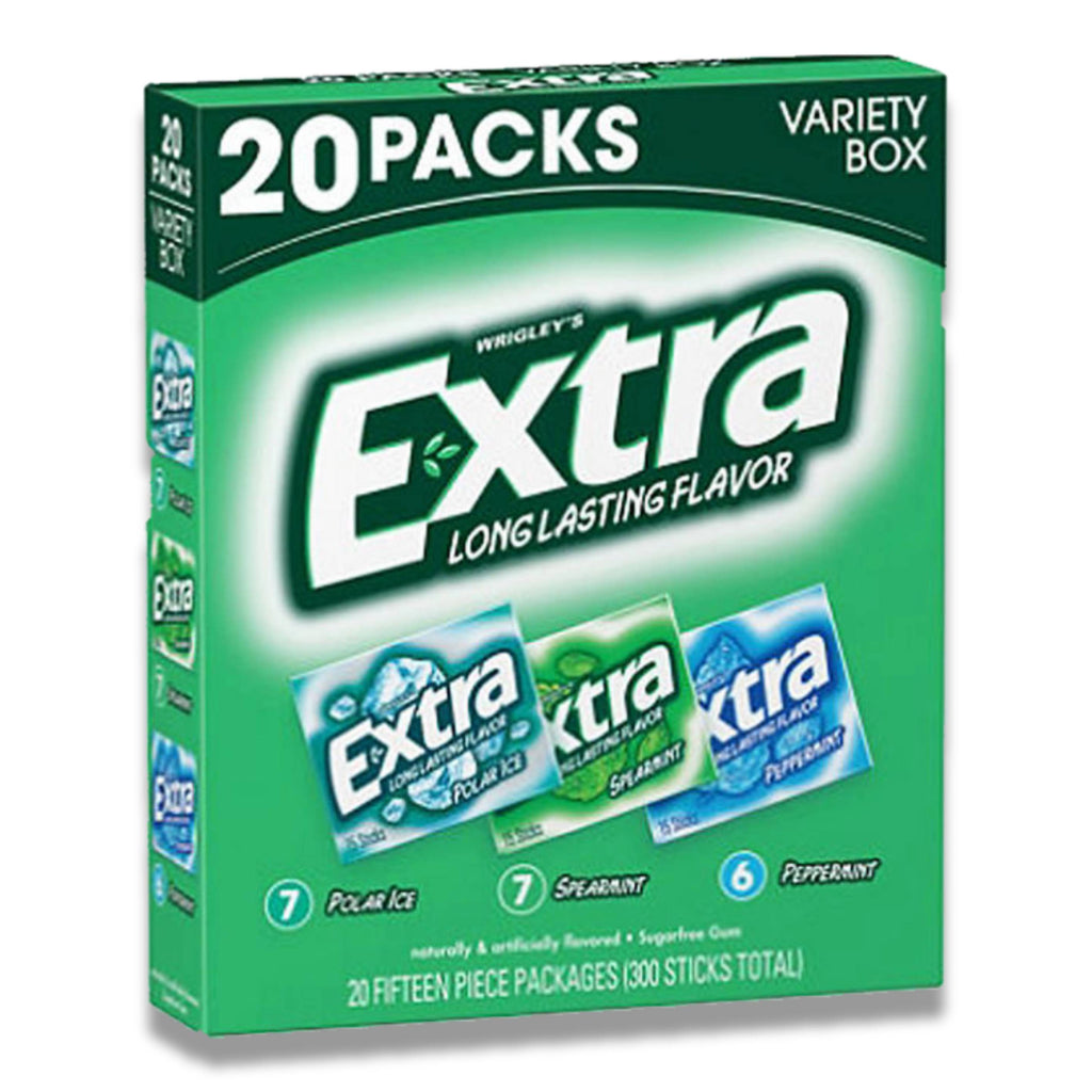 Extra Sugar-Free Chewing Gum - Mint Variety Pack, 15 pc, 20 pk Contarmarket
