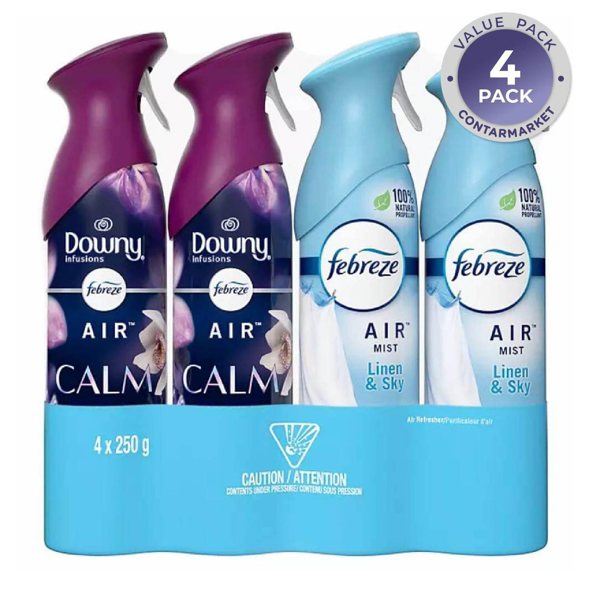 Febreze -  Air Effects Air Freshener, Linen & Sky + Downy Calm - 8.8 Oz - 4 Pack