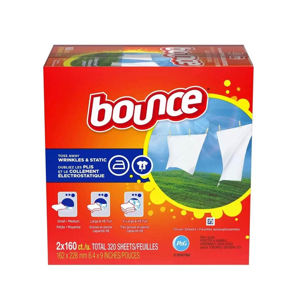 Bounce Fabric Softener Dryer Sheet Outdoor Fresh - 320 ct - 2 Pack