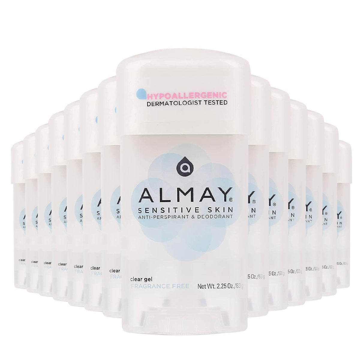 Almay - Anti-Perspirant & Deodorant, Clear Gel, Fragrance Free - 2.25 Oz - 24 Pack