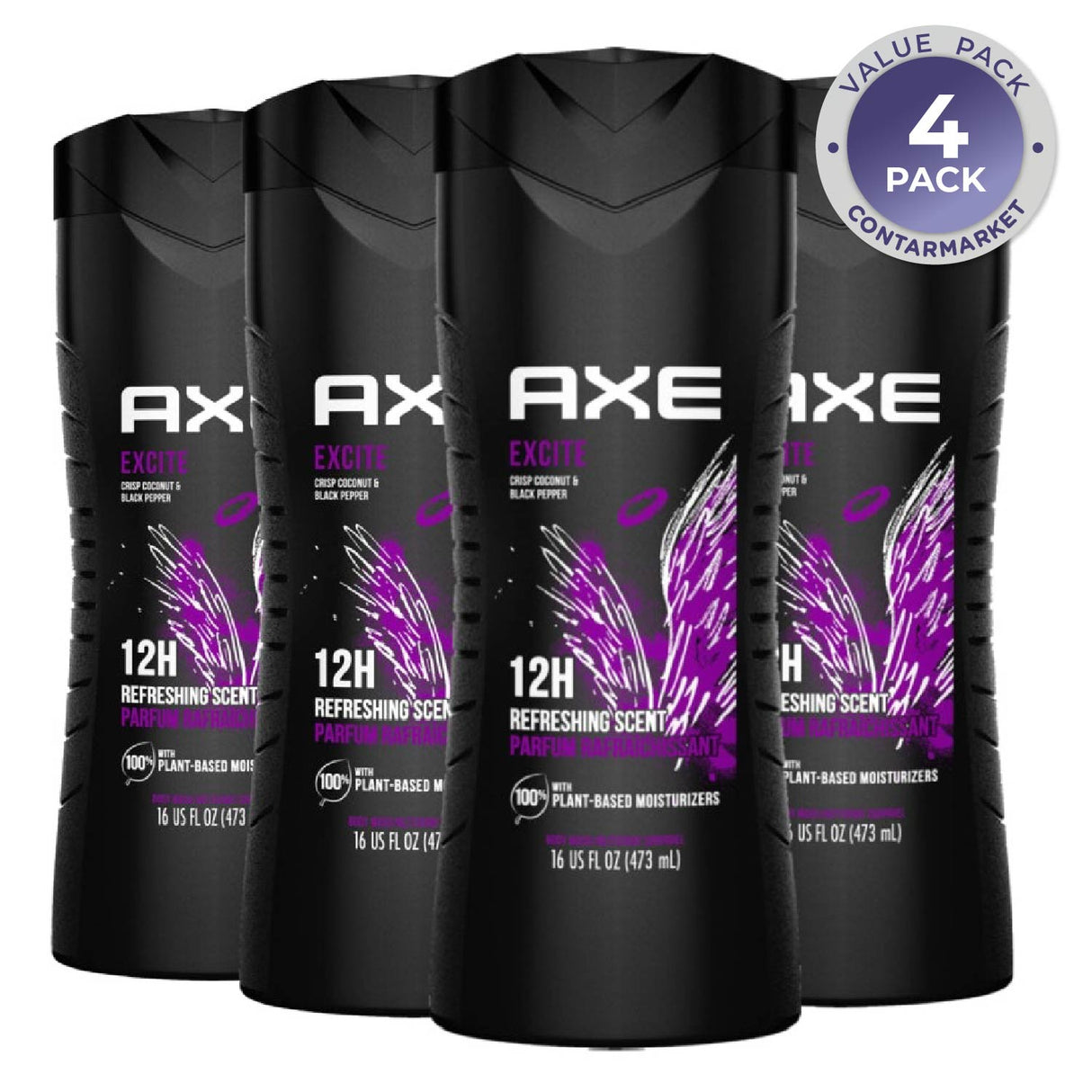 Axe Body Wash Excite  16 oz - 4 Pack