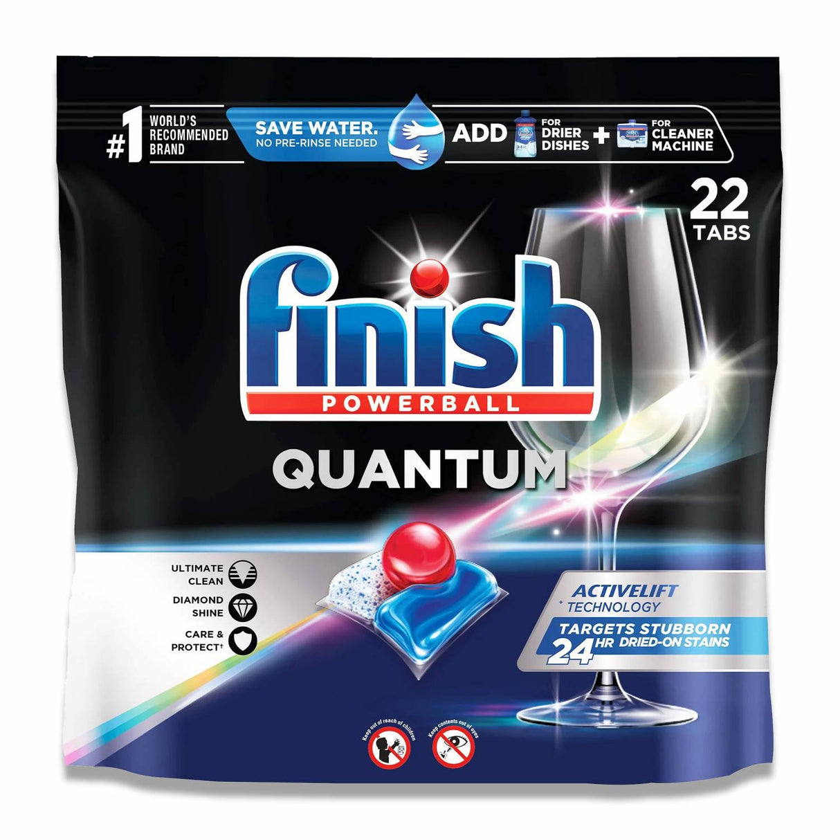 Finish - Quantum, Dishwasher Detergent, Powerball, Dishwashing Tablets - 22 Ct - 8 Pack