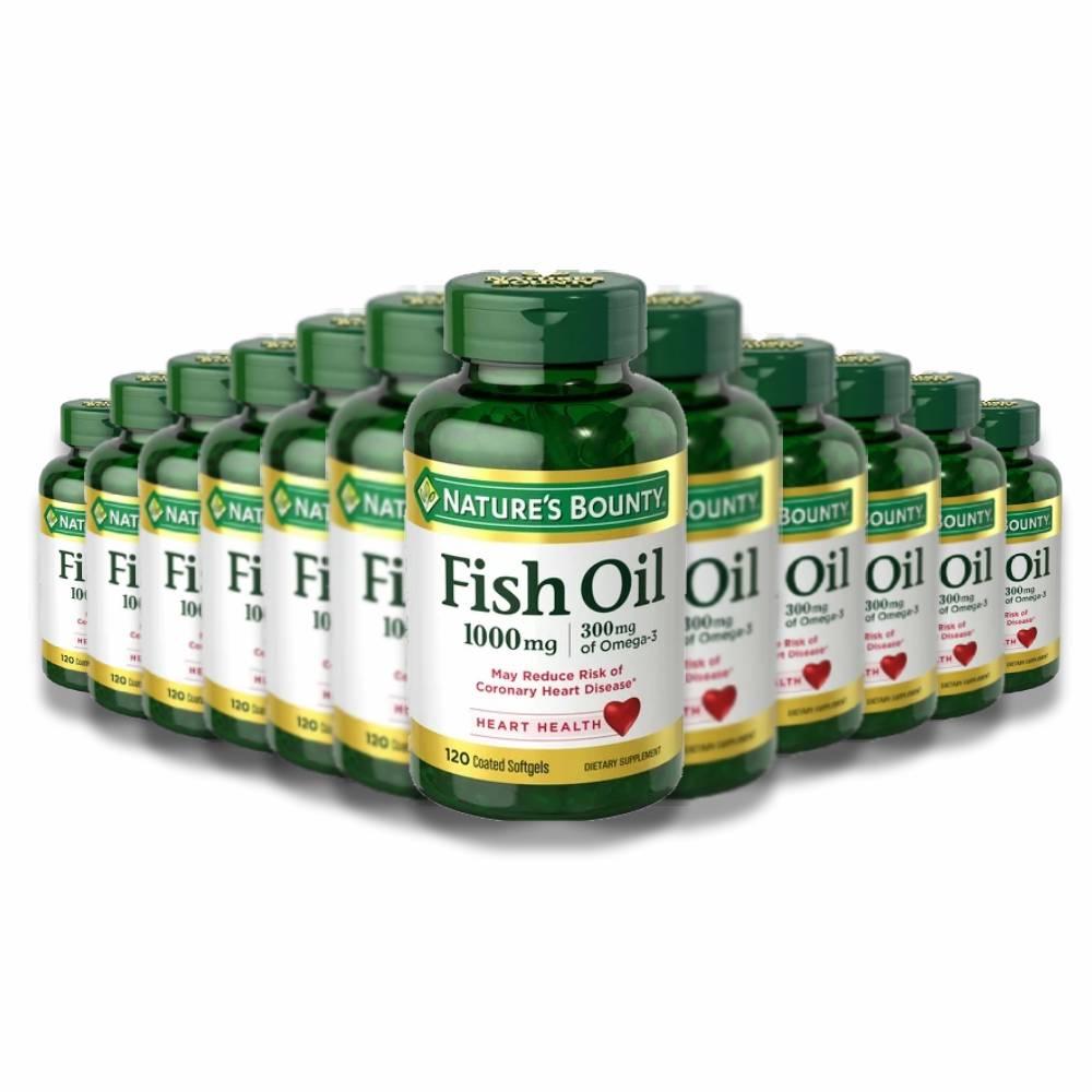 Nature's Bounty - Fish Oil, 1000mg, 300mg of Omega-3, 120 Odorless Softgels - 12 Pack