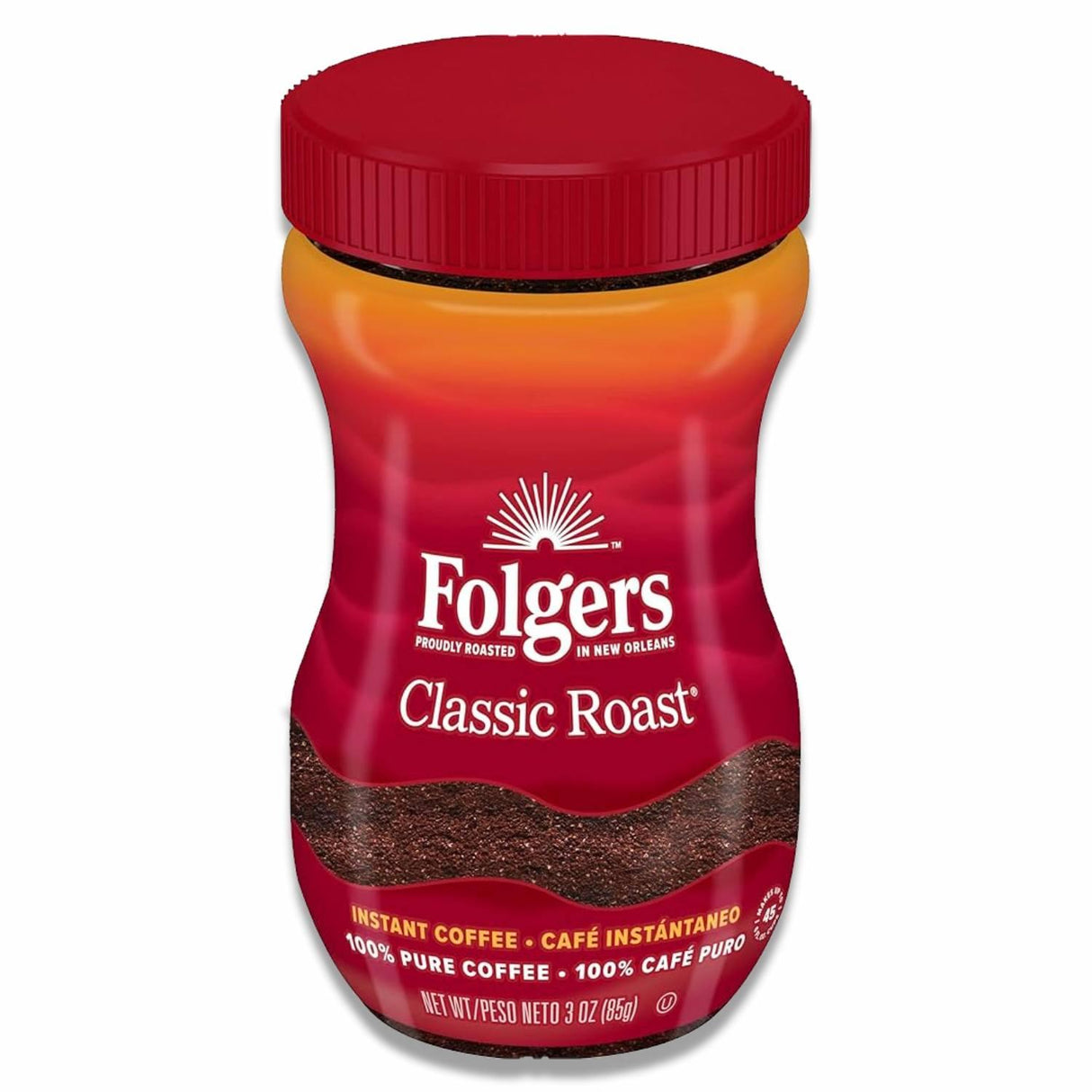 Folgers - Classic Roast Instant Coffee Crystals - 3 Oz - 12 Pack