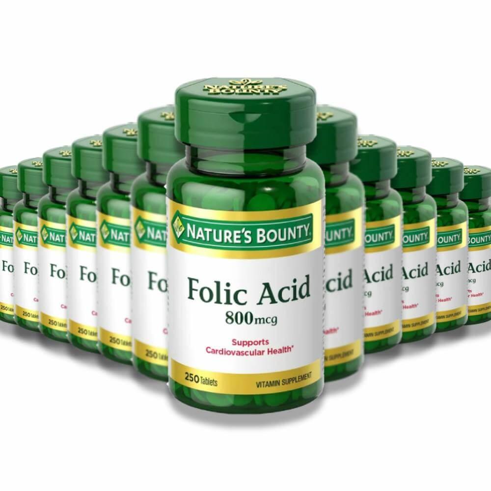 Nature's Bounty Folic Acid 250 Tablets - 24 Pack Contarmarket