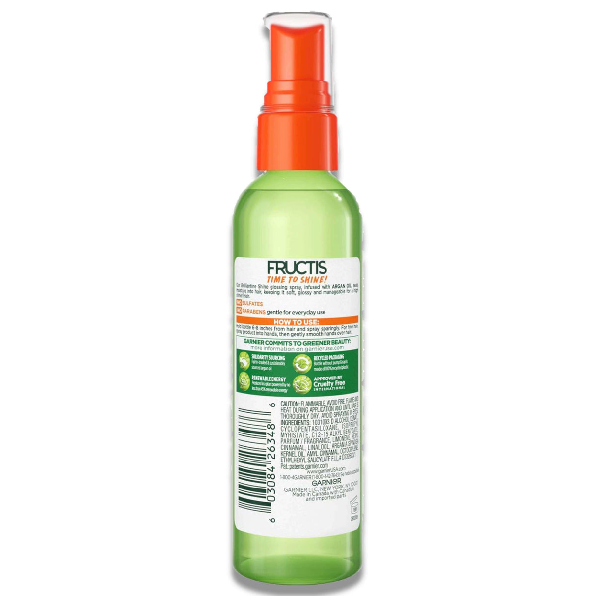 Garnier Fructis Brilliantine Shine Glossing Spray - 3 oz - 6 Pack Contarmarket