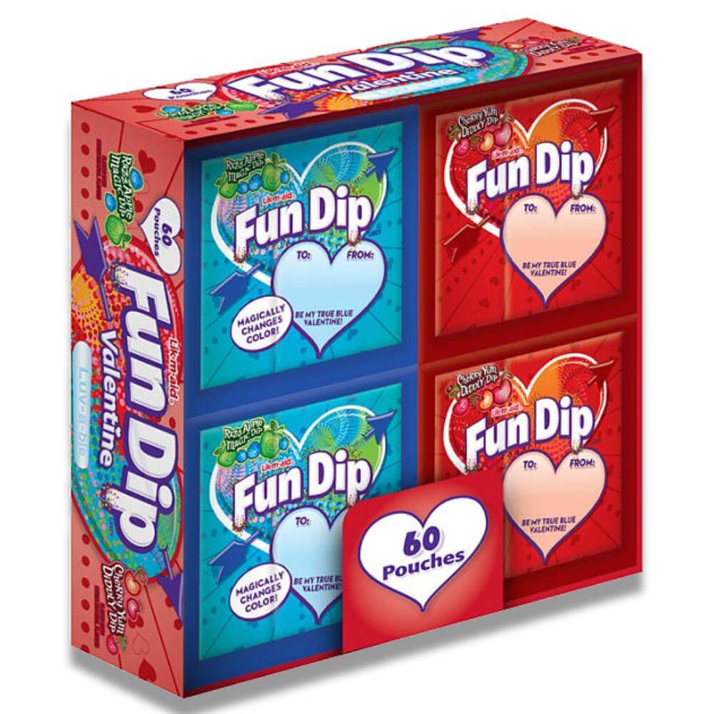 Fun Dip Flavored Candy - Razz Apple Magic Dip & Cherry Yum Diddly Dip, 0.43 Oz, 60 Pk Contarmarket