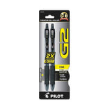 Pilot G2 Premium Retractable Gel Ink Pen Refillable Black Ink .7mm 2 ct ea - 12 Pack