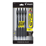 Pilot G2 Premium Retractable Gel Ink Rolling Ball Pen Fine Point Black 4 ea - 12 Pack