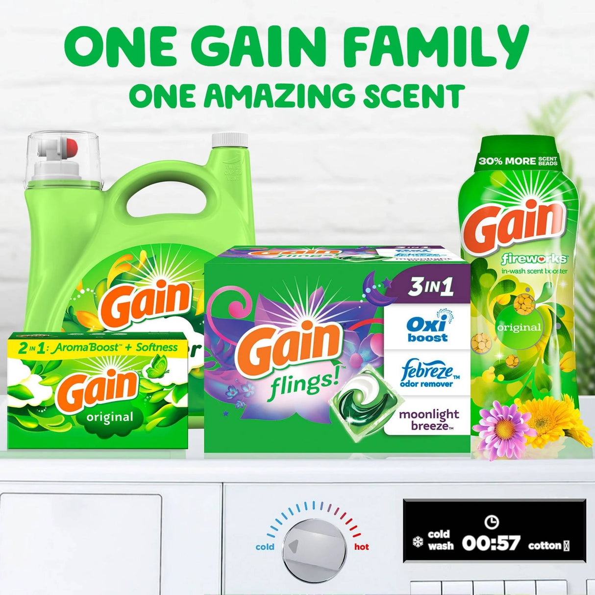 Gain Flings! Laundry Detergent Pacs, Moonlight Breeze - 152 Count