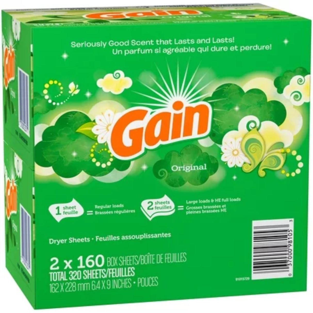 Gain - Dryer Sheets, Original - 320 Ct