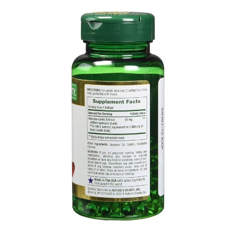 Nature's Bounty Garlic Extract Rapid Release Softgels 1000 Mg 100 Ct 24 Pack Contarmarket