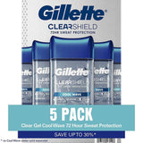 Gillette Antiperspirant & Deodorant Clear Gel, Cool Wave - 3.8 Oz - 5 Pack