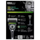 GilletteLabs - Men's Razor with Exfoliating Bar - 1 Handle, 7 Refills, 1 Premium Magnetic Stand