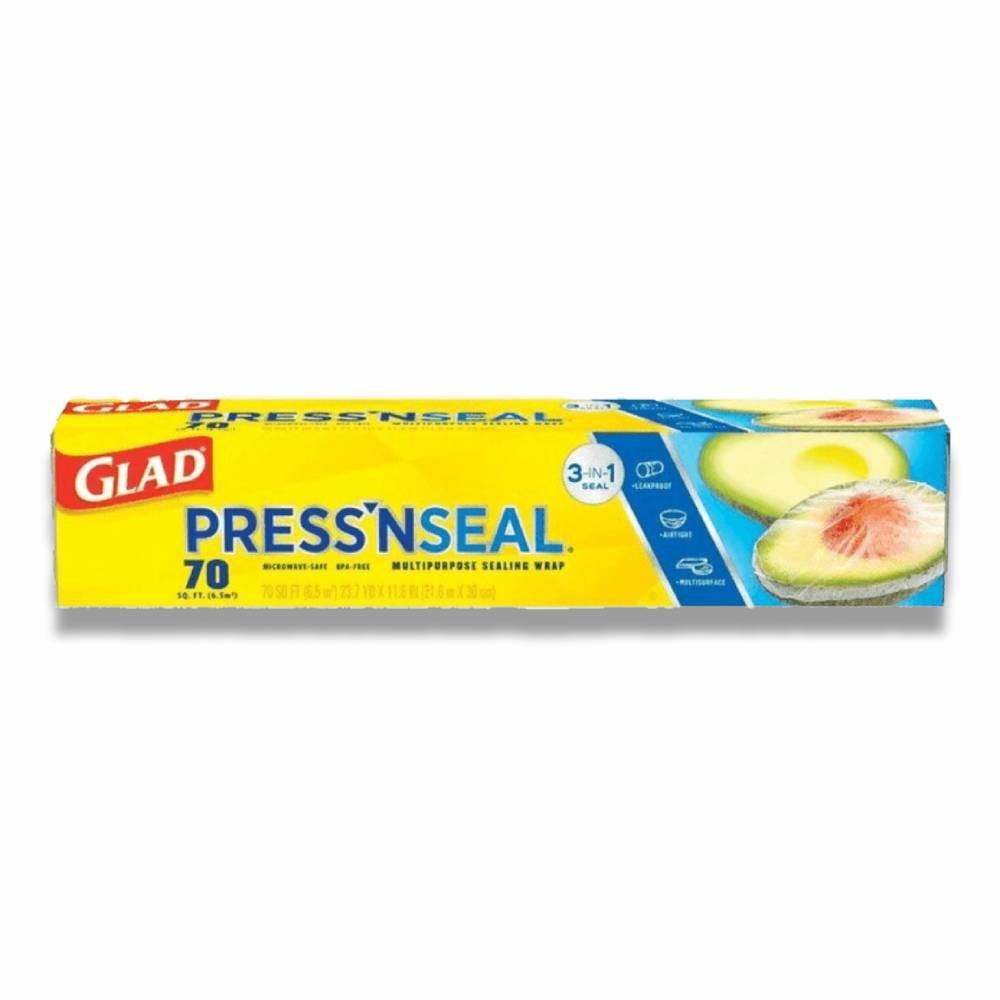 Glad - Press’n Seal, 3 in 1 Plastic Food Wrap Roll - 70 SQ FF 21.6m X 30cm - 12 Pack