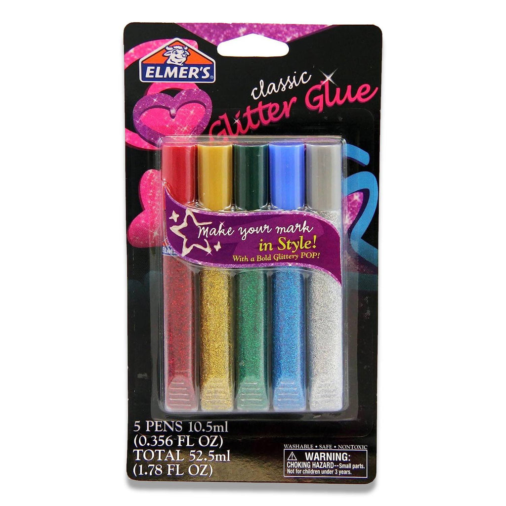 Elmer's Swirl Glam Glitter Glue, Classic Colors - 0.36 Oz - 5 Ct - 12 Pack Contarmarket